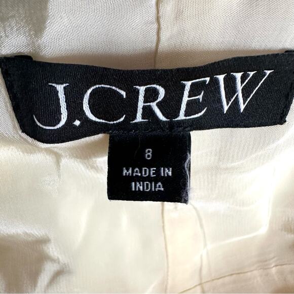 J Crew Pleated drop-waist dress in crinkle cotton blend in natural Size 8 - Picture 3 of 12